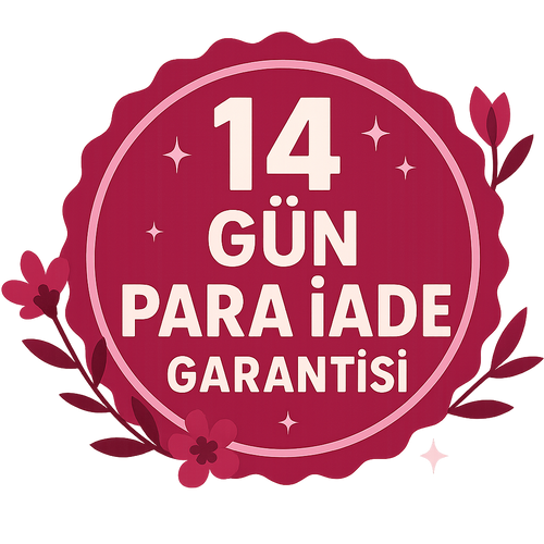 14 gün para iade garantisi logosu - koyu pembe